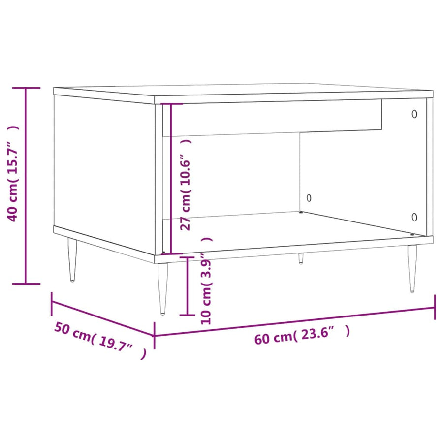 Salontafel 60X50X40 Cm Bewerkt Hout Kleurig Sonoma eiken