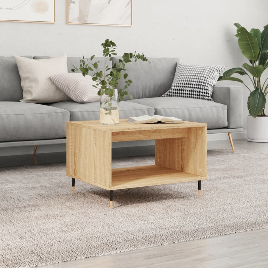 Salontafel 60X50X40 Cm Bewerkt Hout Kleurig Sonoma eiken