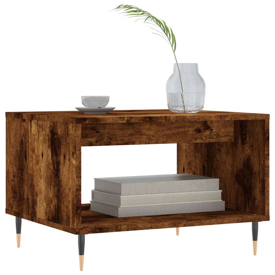 Salontafel 60X50X40 Cm Bewerkt Hout Kleurig Gerookt eiken