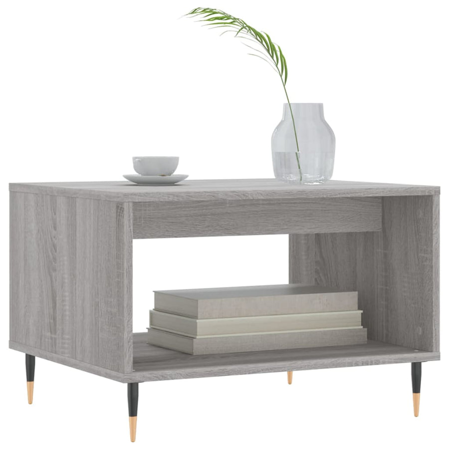 Salontafel 60X50X40 Cm Bewerkt Hout Eikenkleurig Grijs sonoma