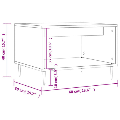 Salontafel 60X50X40 Cm Bewerkt Hout Eikenkleurig Grijs sonoma