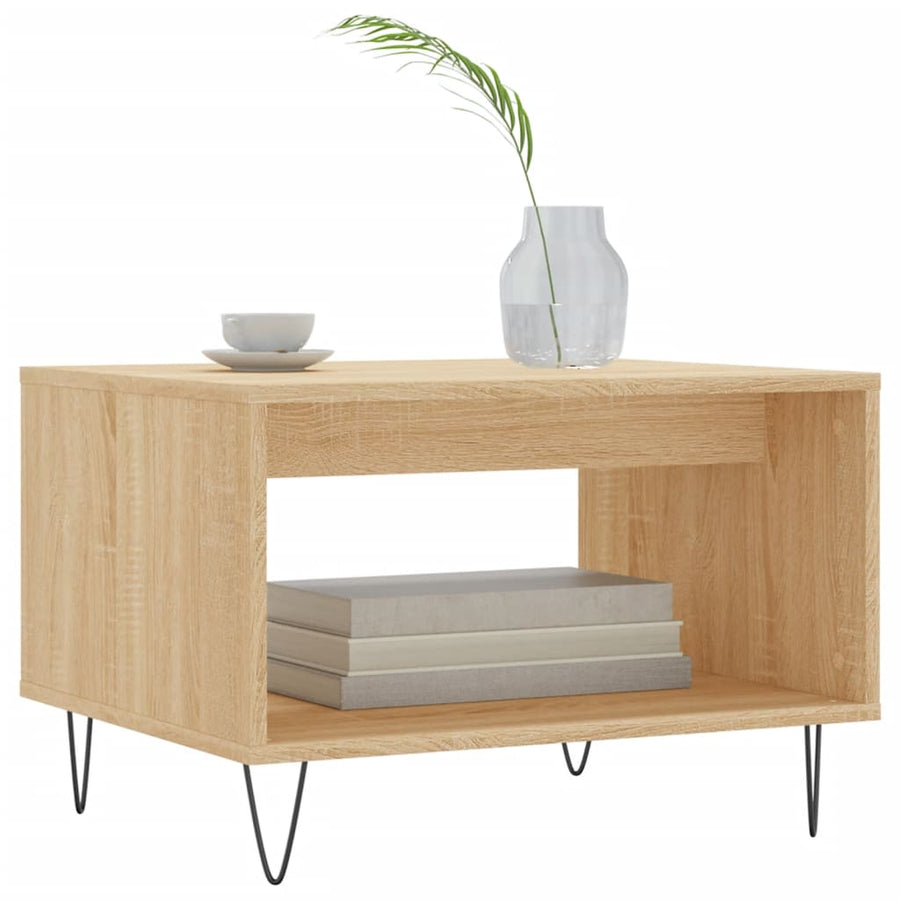 Salontafel 60X50X40 Cm Bewerkt Hout Kleurig Sonoma eiken