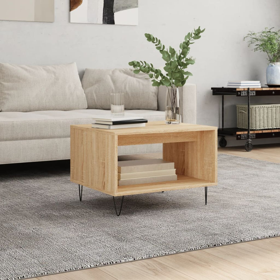 Salontafel 60X50X40 Cm Bewerkt Hout Kleurig Sonoma eiken