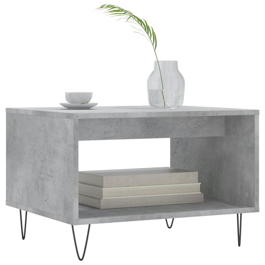 Salontafel 60X50X40 Cm Bewerkt Hout Betongrijs