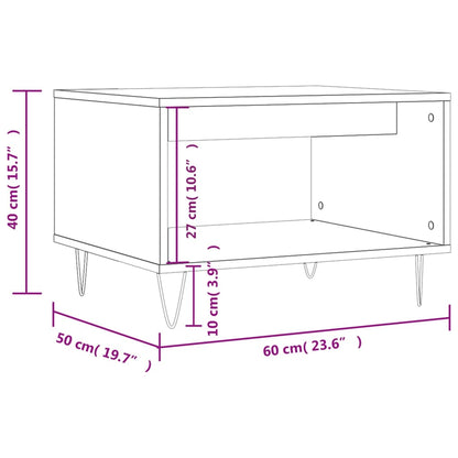 Salontafel 60X50X40 Cm Bewerkt Hout Betongrijs
