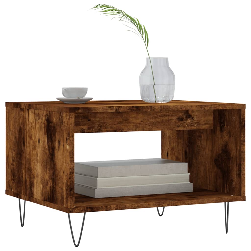 Salontafel 60X50X40 Cm Bewerkt Hout Kleurig Gerookt eiken