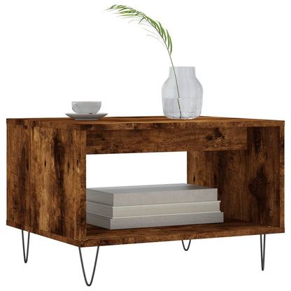 Salontafel 60X50X40 Cm Bewerkt Hout Kleurig Gerookt eiken
