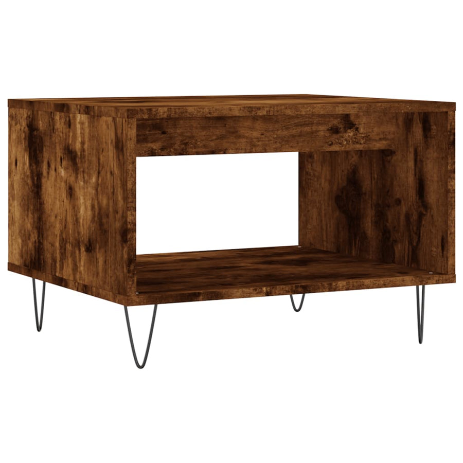 Salontafel 60X50X40 Cm Bewerkt Hout Kleurig Gerookt eiken