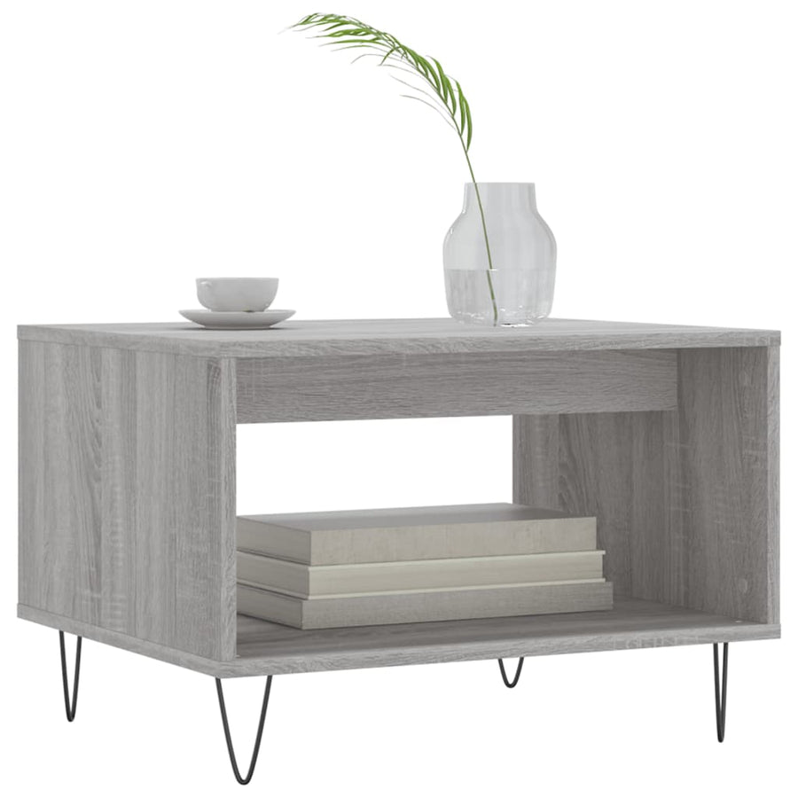 Salontafel 60X50X40 Cm Bewerkt Hout Eikenkleurig Grijs sonoma