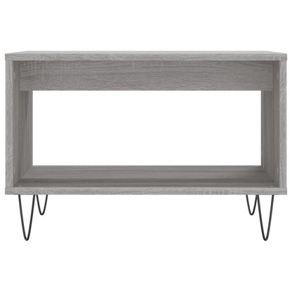 Salontafel 60X50X40 Cm Bewerkt Hout Eikenkleurig Grijs sonoma