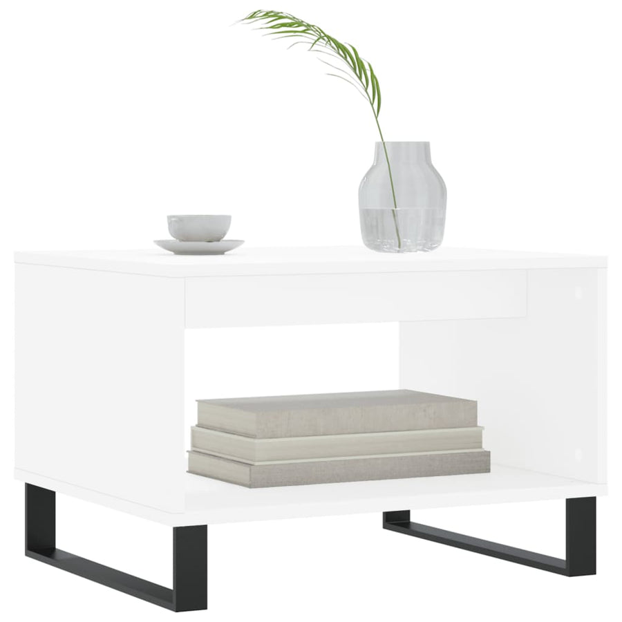 Salontafel 60X50X40 Cm Bewerkt Hout Wit