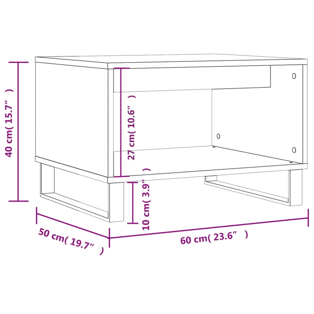 Salontafel 60X50X40 Cm Bewerkt Hout Kleurig Sonoma eiken