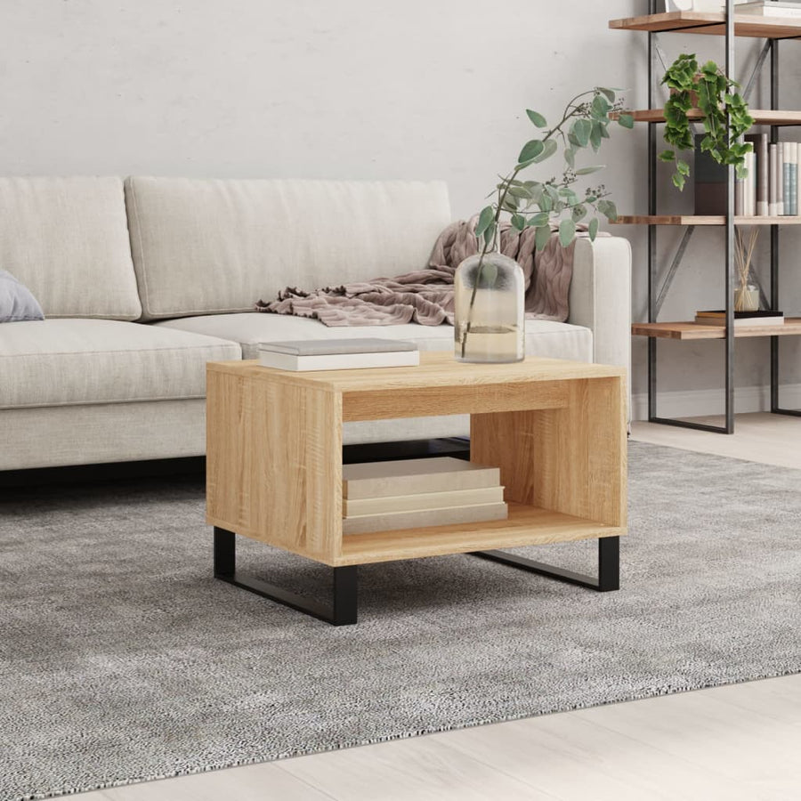 Salontafel 60X50X40 Cm Bewerkt Hout Kleurig Sonoma eiken