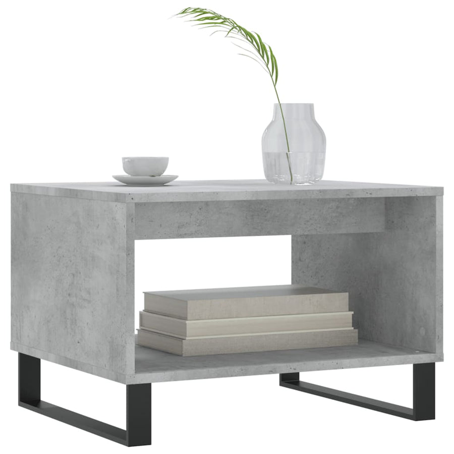 Salontafel 60X50X40 Cm Bewerkt Hout Betongrijs