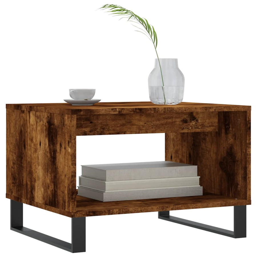 Salontafel 60X50X40 Cm Bewerkt Hout Kleurig Gerookt eiken