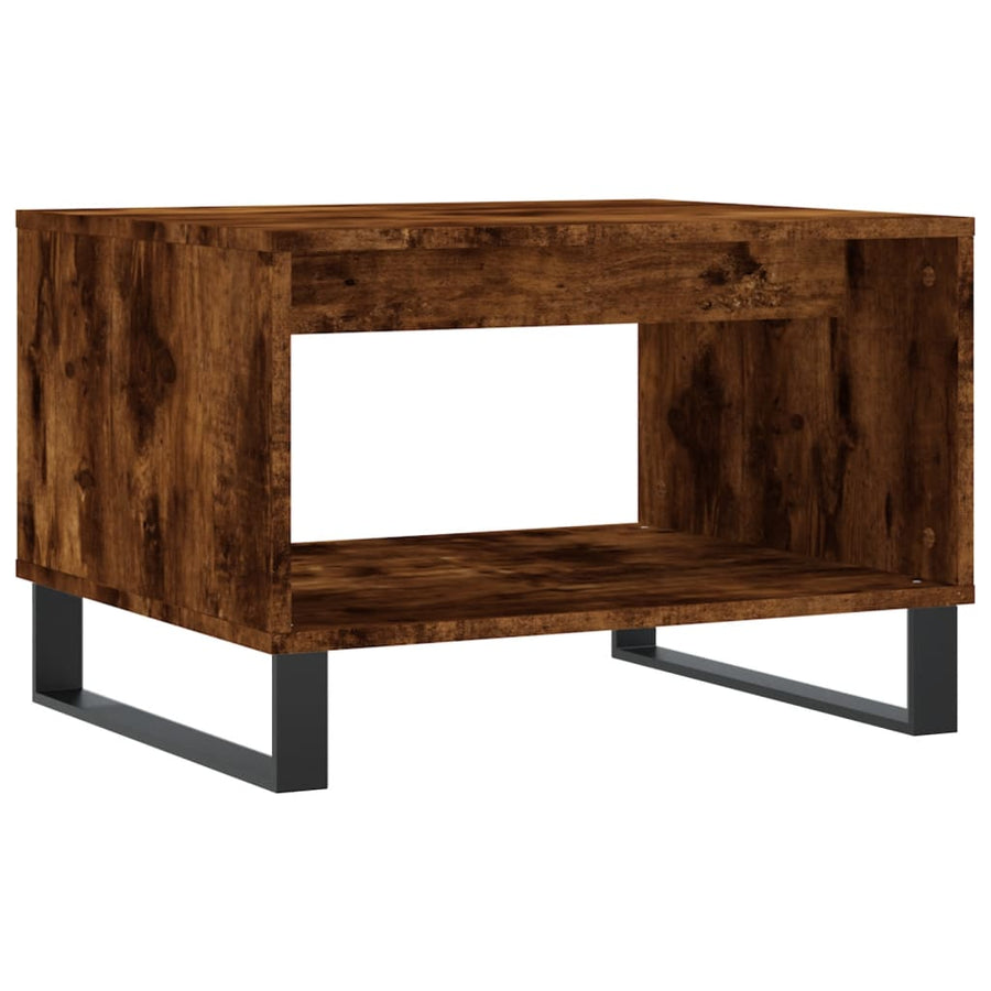 Salontafel 60X50X40 Cm Bewerkt Hout Kleurig Gerookt eiken