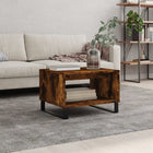 Salontafel 60x50x40 cm bewerkt hout gerookt eiken