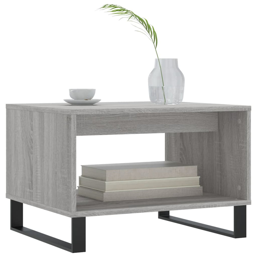 Salontafel 60X50X40 Cm Bewerkt Hout Eikenkleurig Grijs sonoma