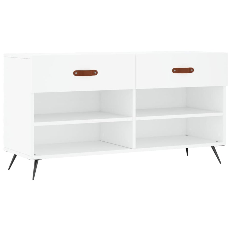 Schoenenbank 102X35X55 Cm Bewerkt Hout Wit