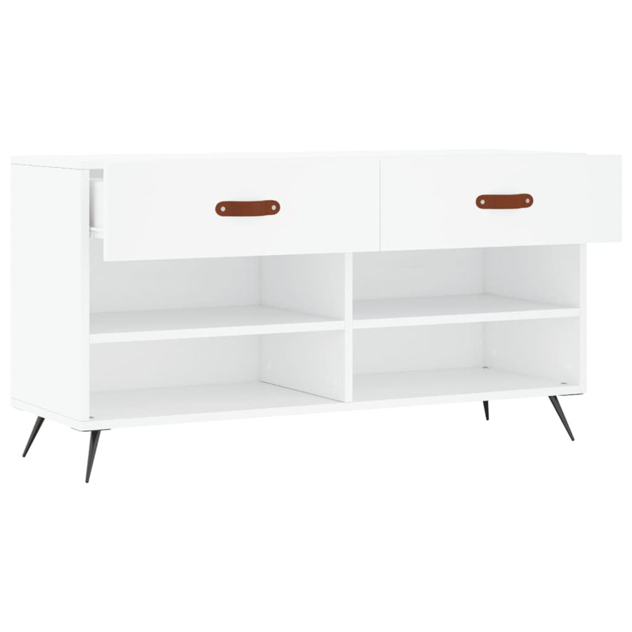 Schoenenbank 102X35X55 Cm Bewerkt Hout Wit