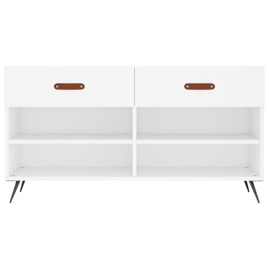 Schoenenbank 102X35X55 Cm Bewerkt Hout Wit