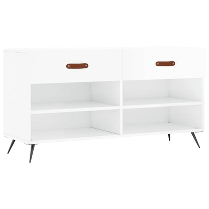 Schoenenbank 02X35X55 Cm Bewerkt Hout Hoogglans wit