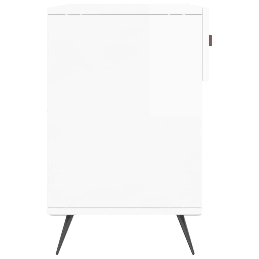 Schoenenbank 02X35X55 Cm Bewerkt Hout Hoogglans wit