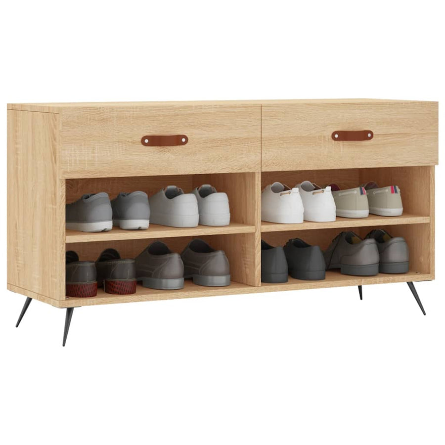 Schoenenbank 102X35X55 Cm Bewerkt Hout Sonoma Eikenkleurig