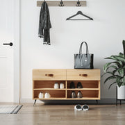Schoenenbank 102x35x55 cm bewerkt hout sonoma eiken