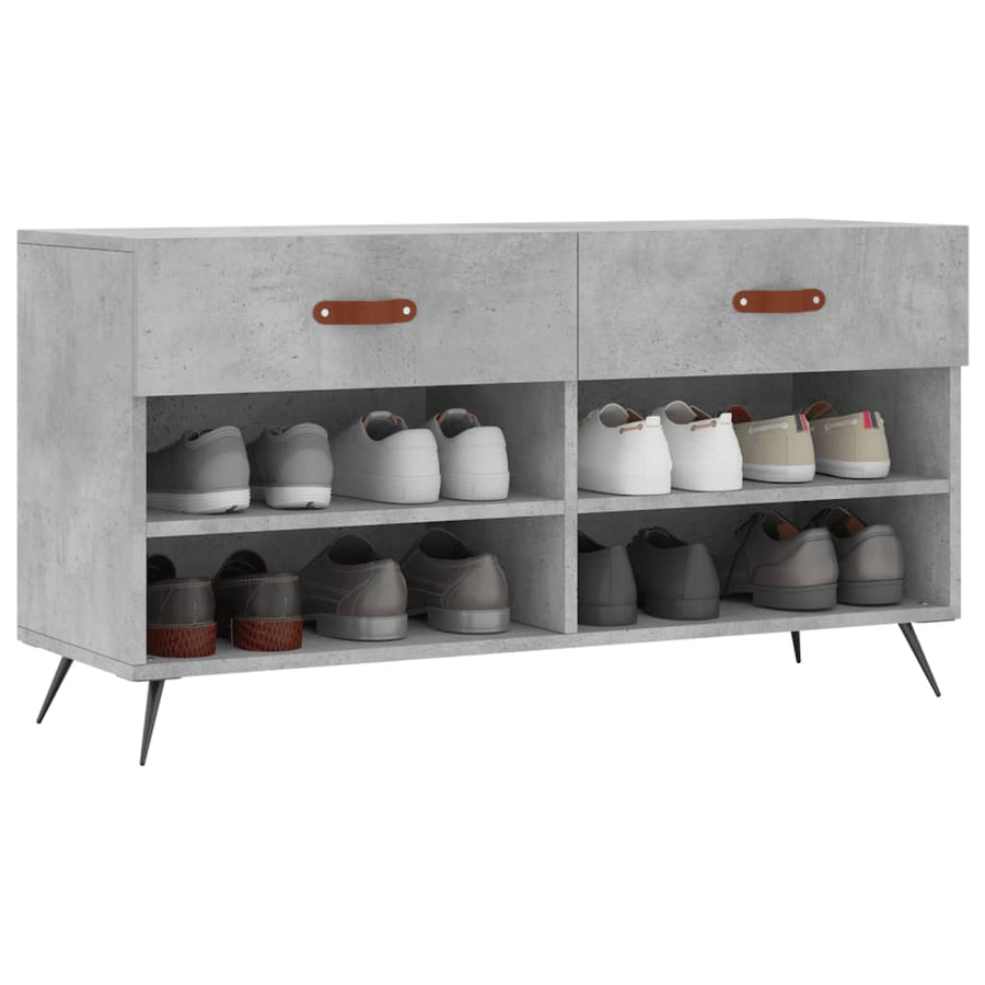 Schoenenbank 02X35X55 Cm Bewerkt Hout Betongrijs