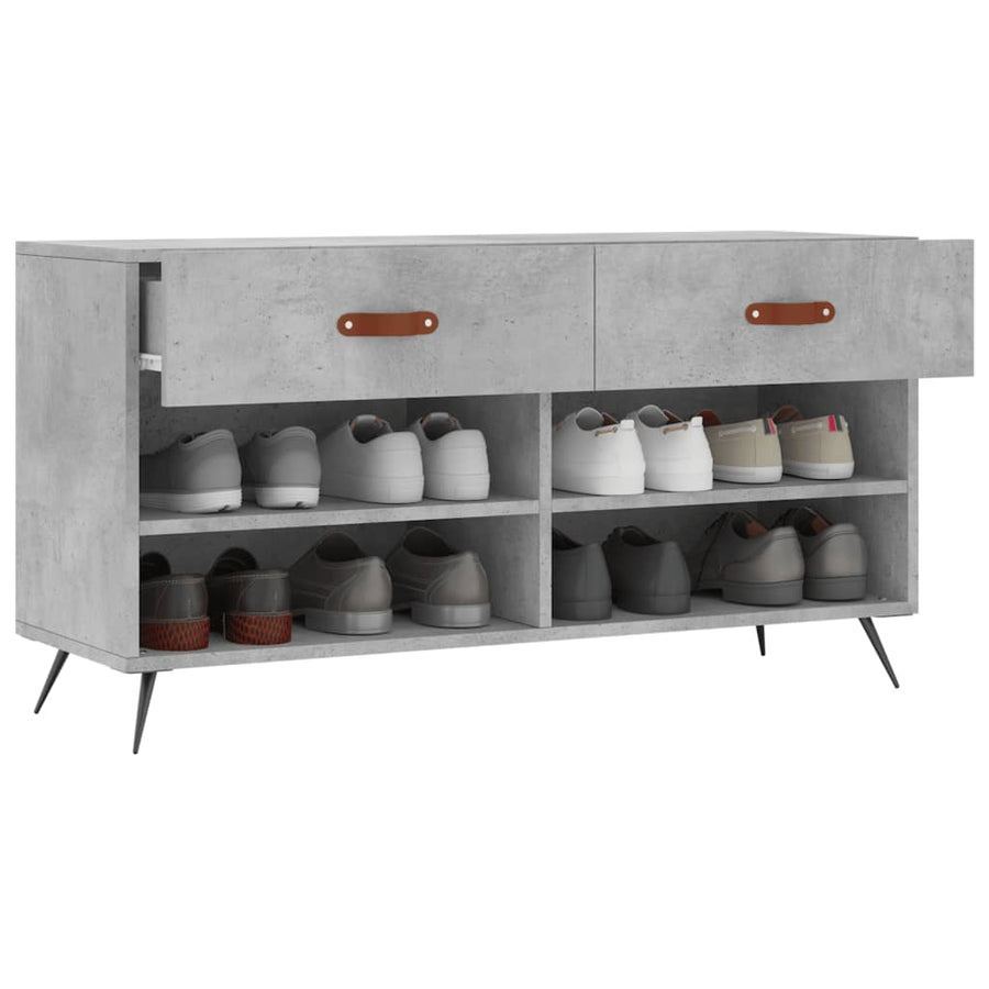 Schoenenbank 02X35X55 Cm Bewerkt Hout Betongrijs