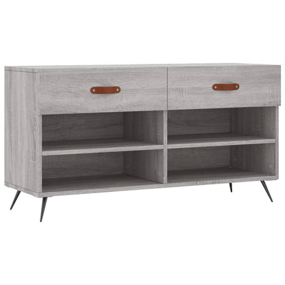 Schoenenbank 02X35X55 Cm Bewerkt Hout Eikenkleur Grijs sonoma