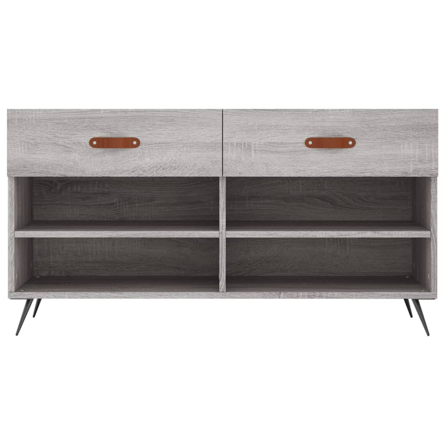 Schoenenbank 02X35X55 Cm Bewerkt Hout Eikenkleur Grijs sonoma