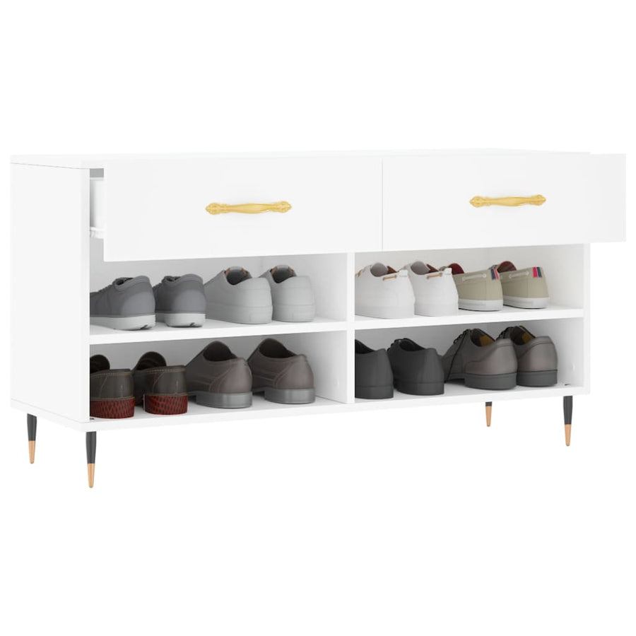 Schoenenbank 02X35X55 Cm Bewerkt Hout Wit