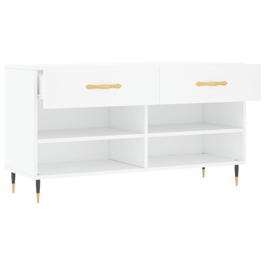 Schoenenbank 02X35X55 Cm Bewerkt Hout Wit
