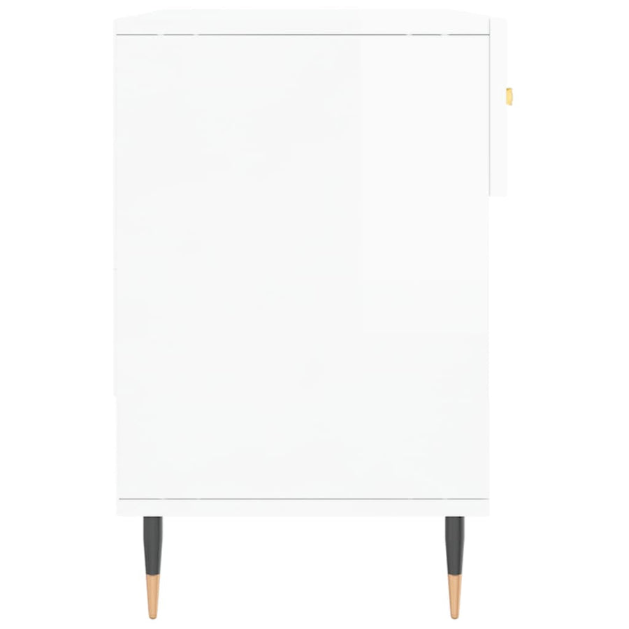 Schoenenbank 102X35X55 Cm Bewerkt Hout Hoogglans Wit