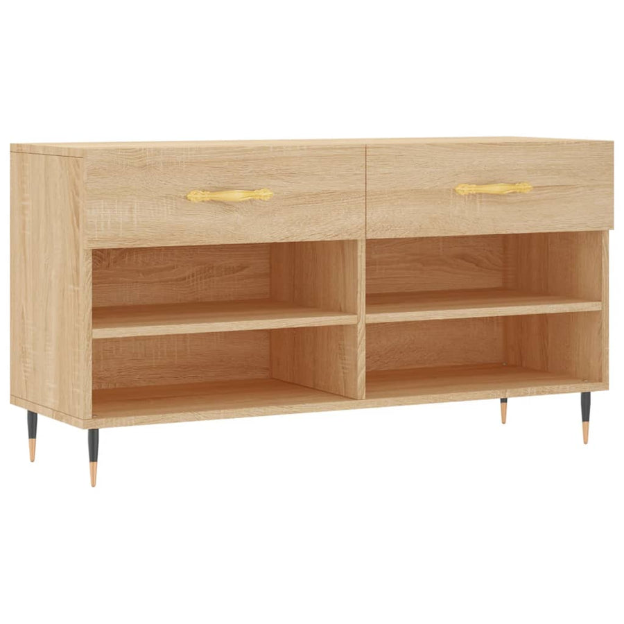 Schoenenbank 02X35X55 Cm Bewerkt Hout Kleurig Sonoma eiken