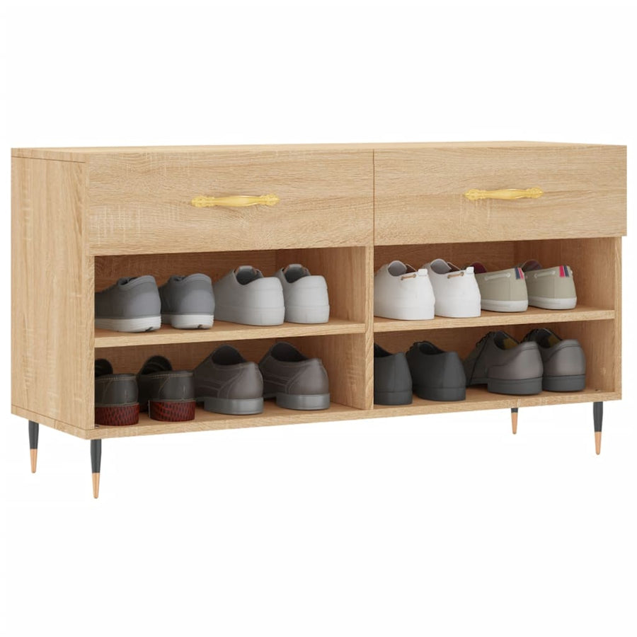 Schoenenbank 02X35X55 Cm Bewerkt Hout Kleurig Sonoma eiken
