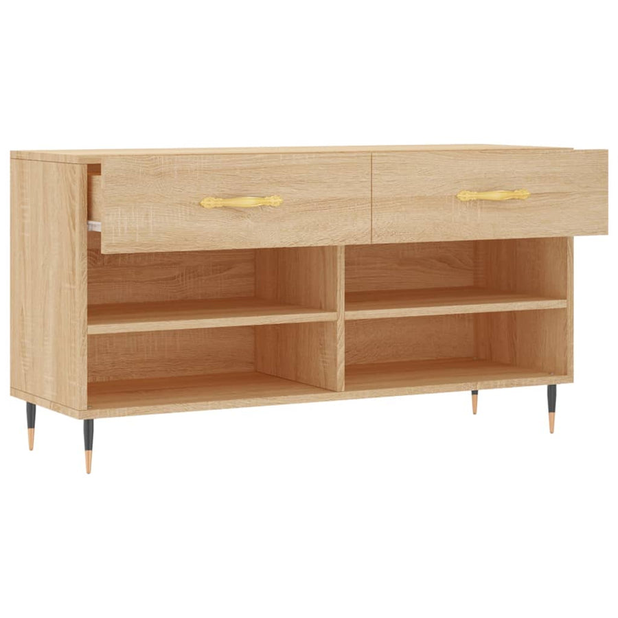 Schoenenbank 02X35X55 Cm Bewerkt Hout Kleurig Sonoma eiken