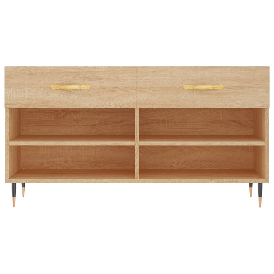 Schoenenbank 02X35X55 Cm Bewerkt Hout Kleurig Sonoma eiken
