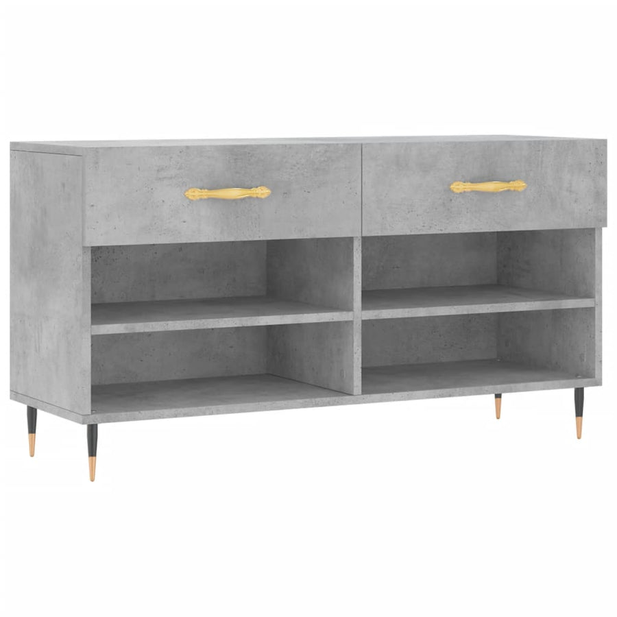 Schoenenbank 102X35X55 Cm Bewerkt Hout Betongrijs
