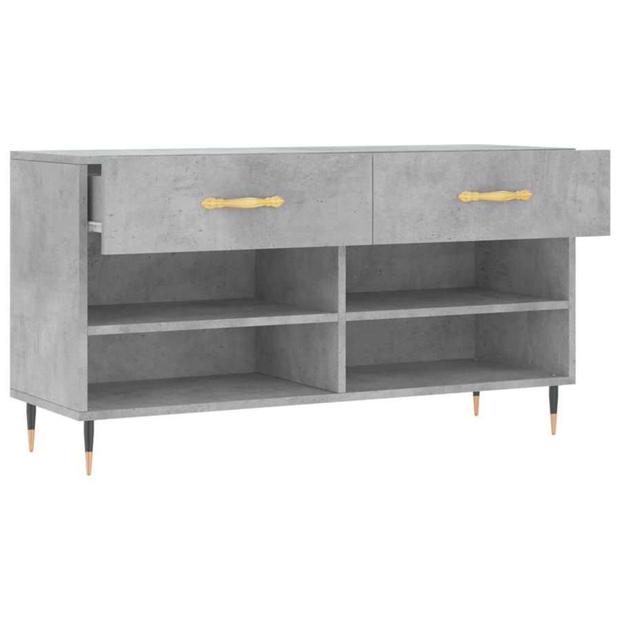 Schoenenbank 102X35X55 Cm Bewerkt Hout Betongrijs