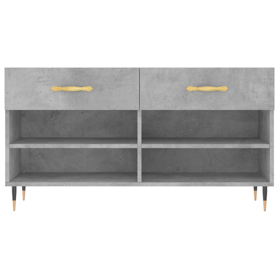Schoenenbank 102X35X55 Cm Bewerkt Hout Betongrijs