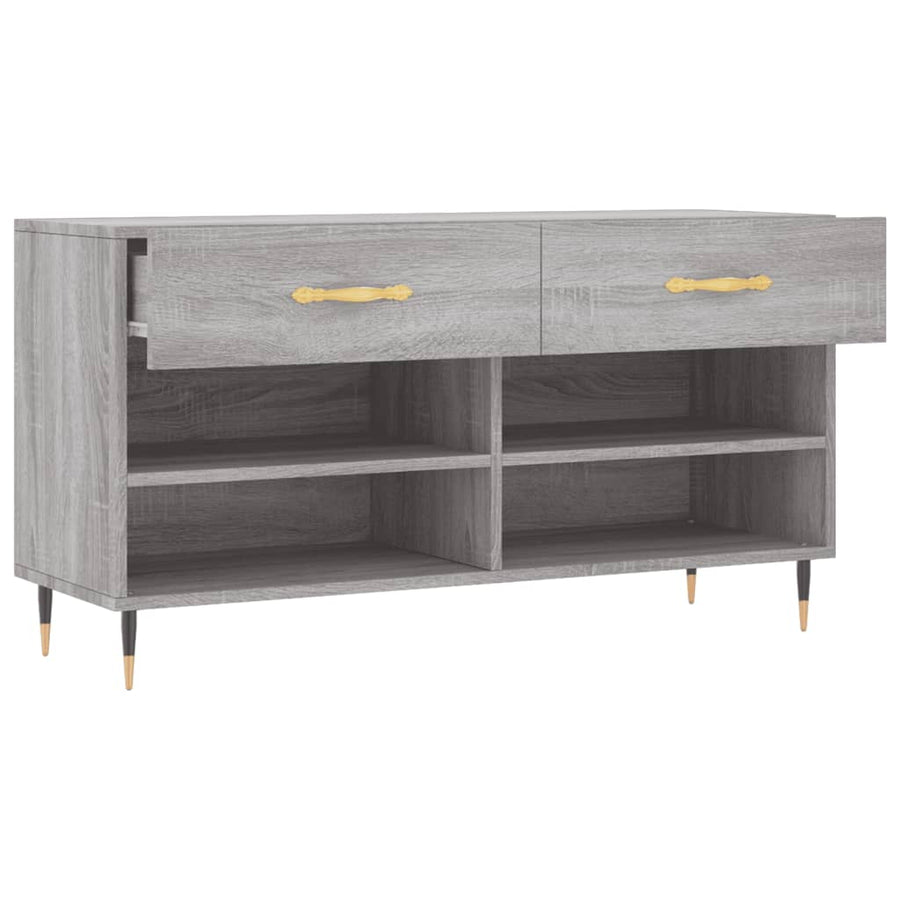 Schoenenbank 102X35X55 Cm Bewerkt Hout Grijs Sonoma Eikenkleur
