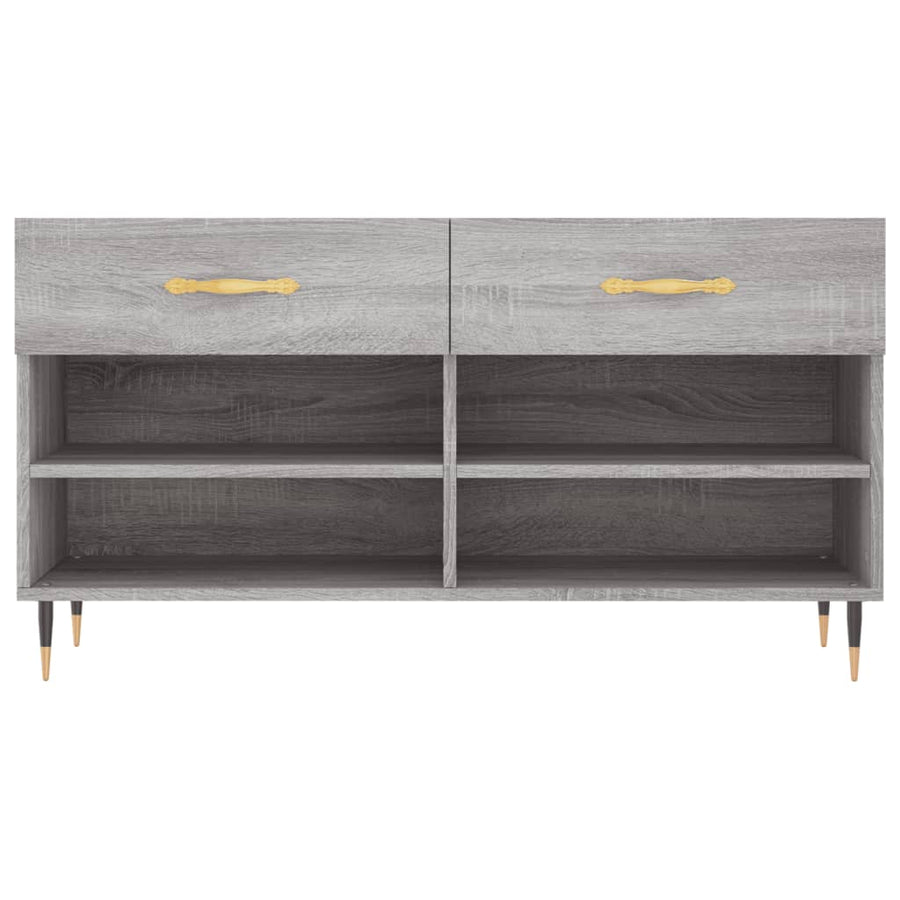 Schoenenbank 102X35X55 Cm Bewerkt Hout Grijs Sonoma Eikenkleur