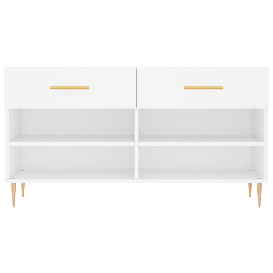 Schoenenbank 102X35X55 Cm Bewerkt Hout Wit