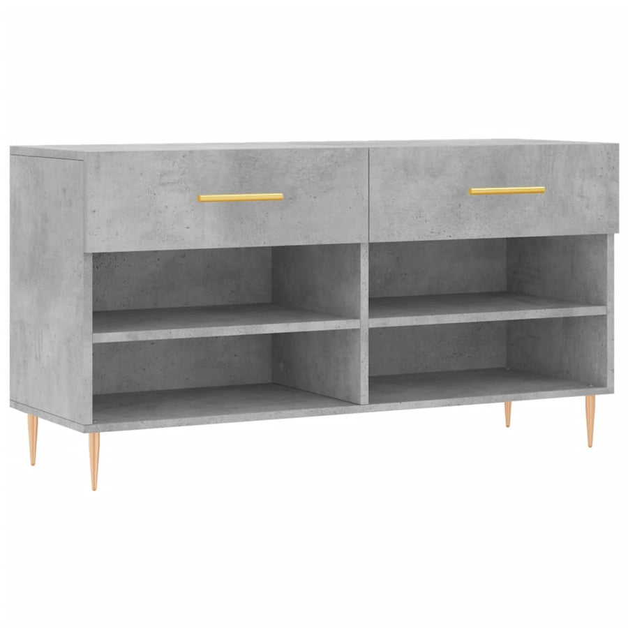Schoenenbank 02X35X55 Cm Bewerkt Hout Betongrijs