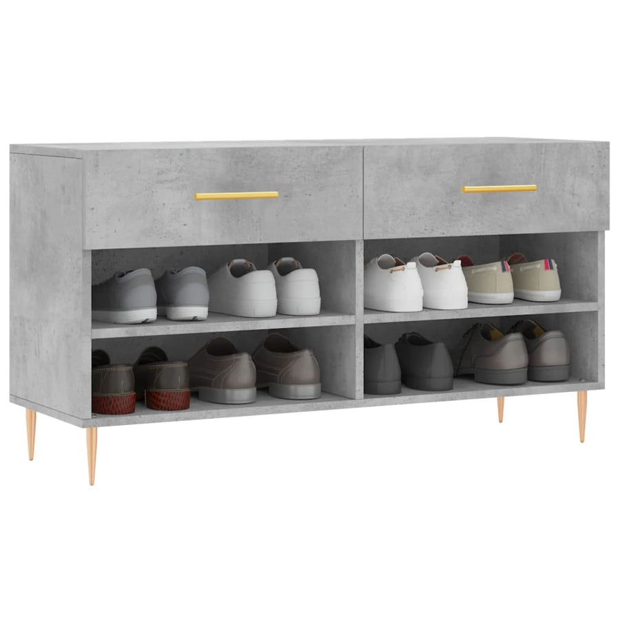 Schoenenbank 02X35X55 Cm Bewerkt Hout Betongrijs