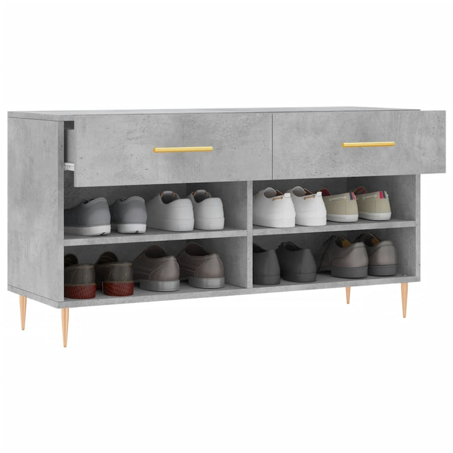 Schoenenbank 02X35X55 Cm Bewerkt Hout Betongrijs