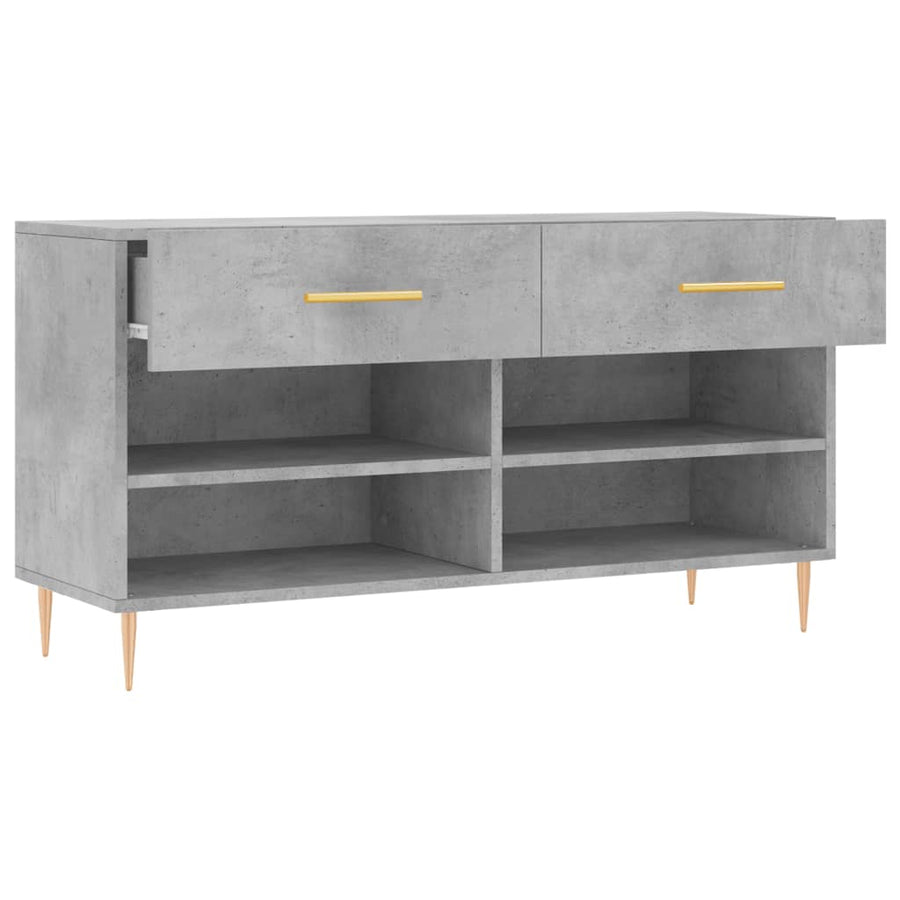 Schoenenbank 02X35X55 Cm Bewerkt Hout Betongrijs